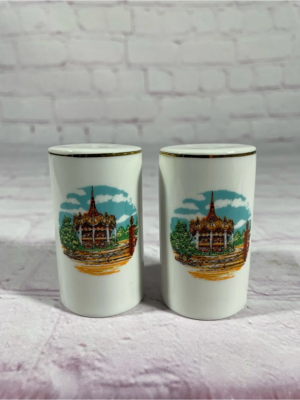 Vintage Marriott’s Great America Carousel Ceramic Salt and Pepper Shaker Pair